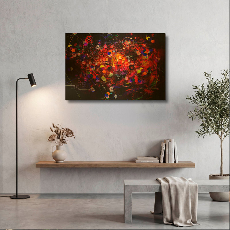 «The Machine» par Valentyn Artemenko, art mural en métal doré, 36 po x 24 po, 36 po x 24 po