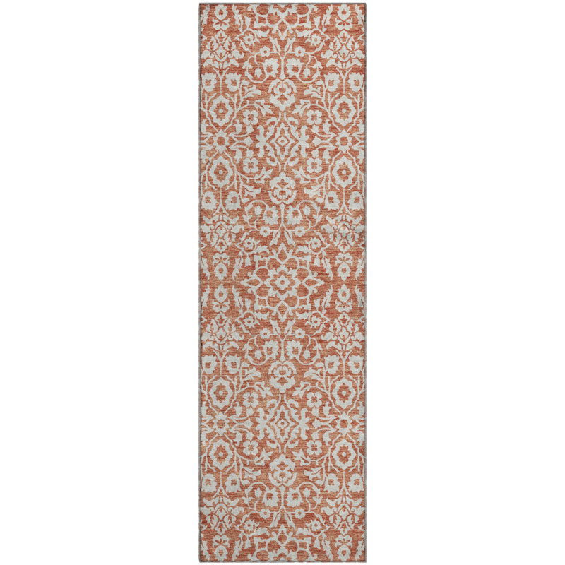 Premium Machine Washable Prisco Coral Rug, Runner 2'3" x 7'6"