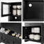Armoire de cuisine avec support pour micro-ondes, huche autoportante avec tiroirs, portes et tablettes réglables-827125309