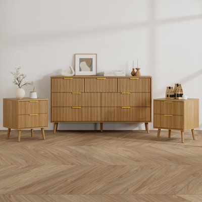 3-Piece Bedroom Set (1 Dresser + 2 Nightstands) by George Oliver