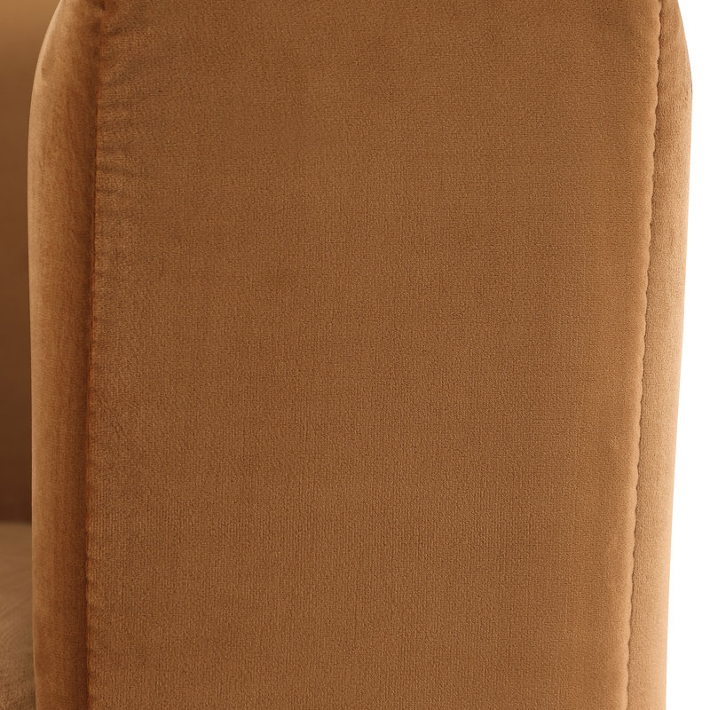 Tyneside Upholstered Armchair, Saddle Brown Velvet
