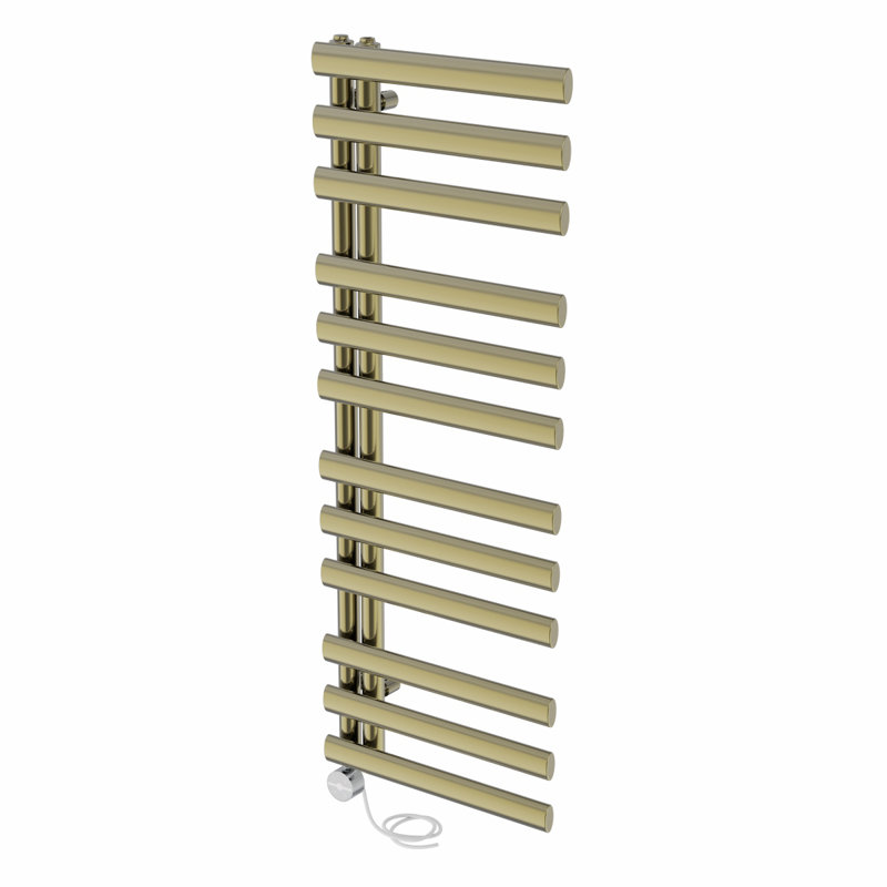 Nenita Designer Towel Rail Heated Towel Rails, Brushed Brass