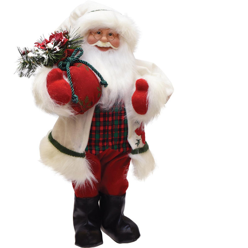 Décoration de Noël 18 po en flanelle avec sac de pin