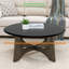Plateau de table en verre à bord biseauté
