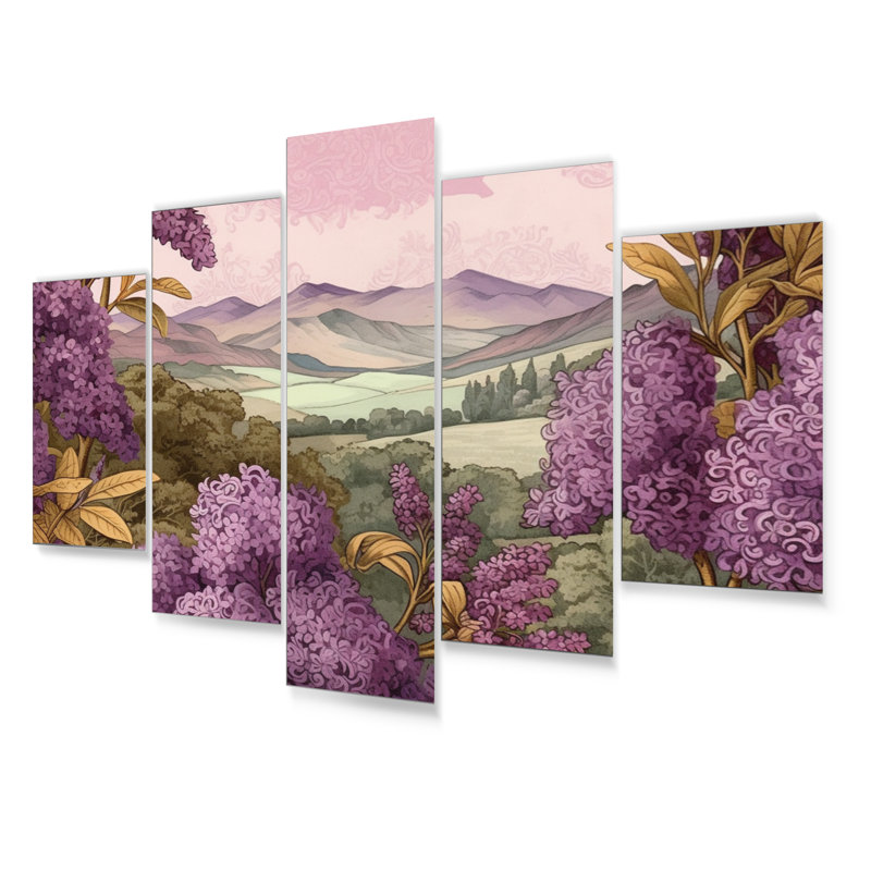 Purple Lilac Fragrant Blossoms I Plants & Flowers Wall Decor on Metal