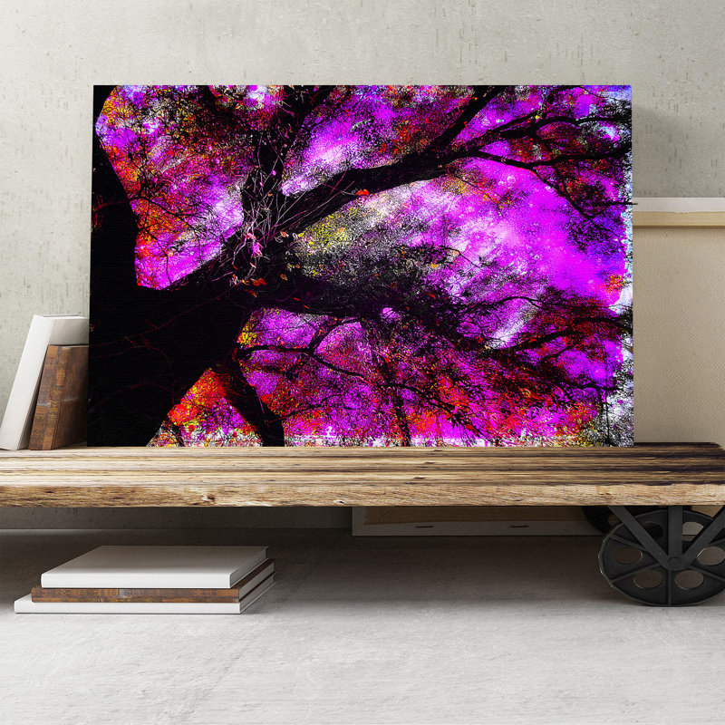 Purple Abstract Tree - Wrapped Canvas, 50cm H x 76cm W