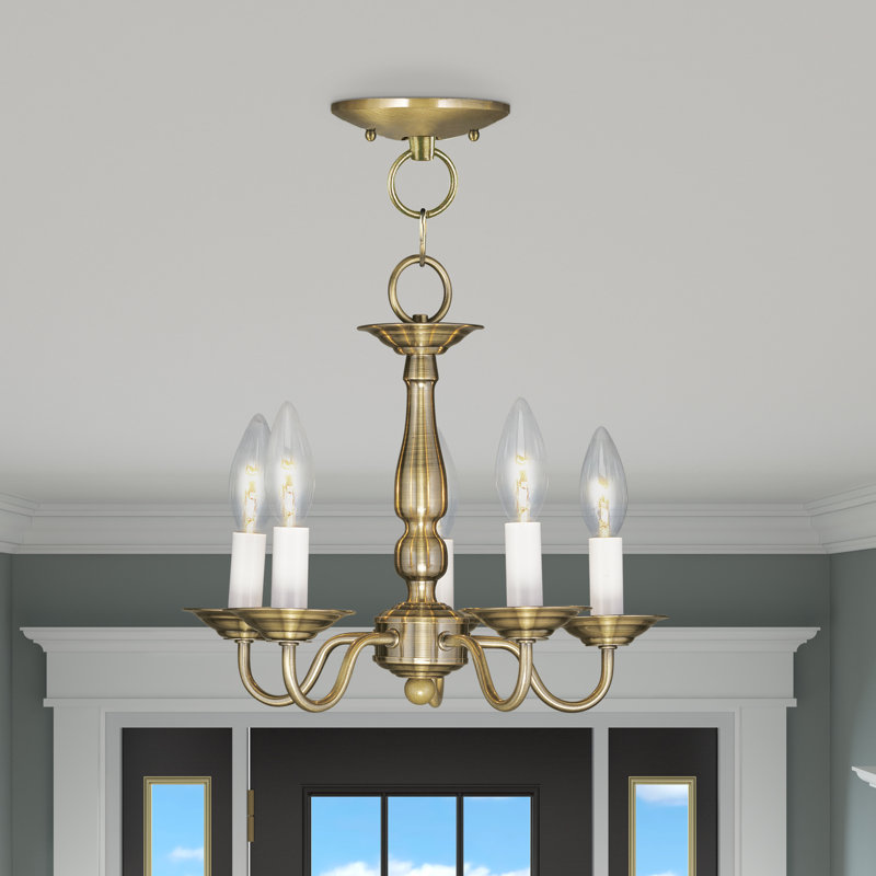 Benedetto 5 - Light Classic / Traditional Chandelier, Antique Brass