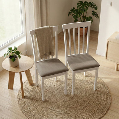 47cm H Velvet Upholstered Parsons Chair in Grey Set of 2