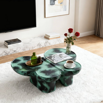 Table basse moderne avec texture en faux travertin, fabriquée en fibre de verre, parfaite pour ajouter une touche d'élégance aux salons, bureaux et autres espaces intérieurs pour rehausser l'attrait décoratif