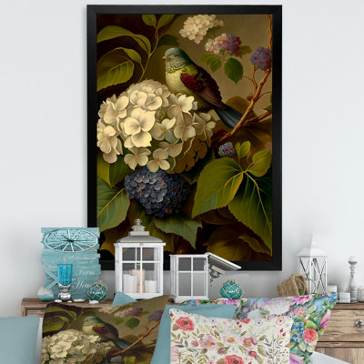 «Hydrangena Blossoming in Retro Colors IV», reproduction sur toile