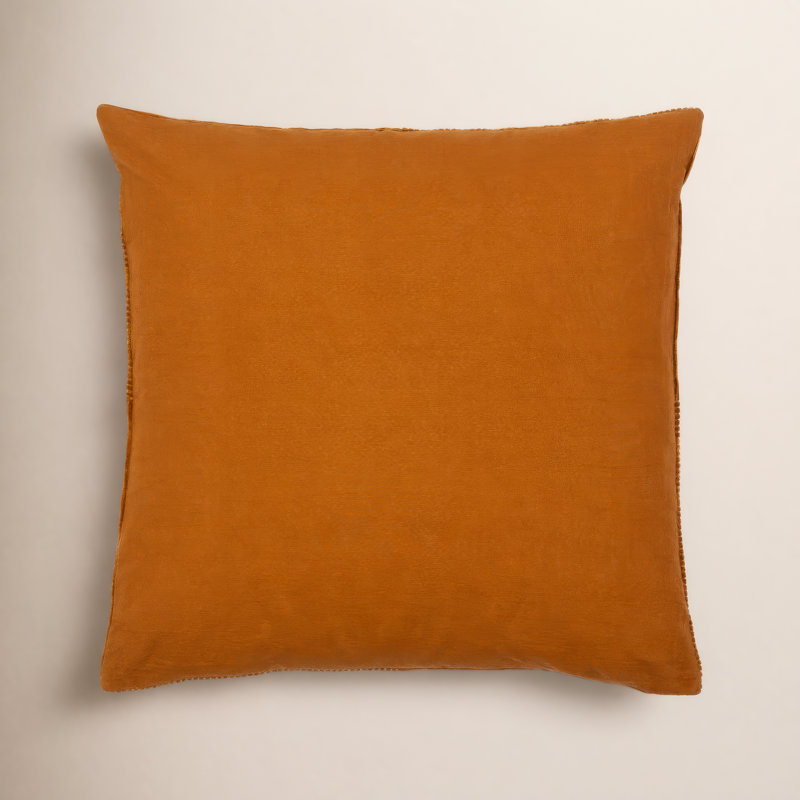 Selma Cotton Throw Pillow, 18" x 18", Brick Red