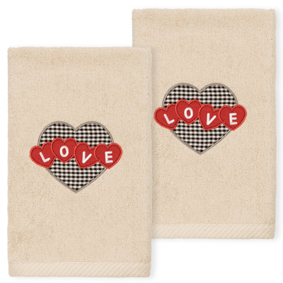 Débarbouillette en coton Love Heart