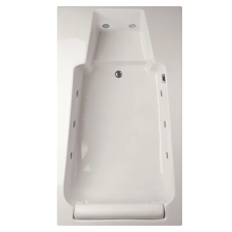 Premier 72'' L Bathtub, White, Satin Nickel