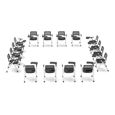 Novelty 16 Person Flip Top 22'' L Modular Training Table and Chair Set with Casters