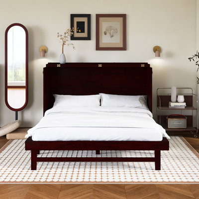Red Barrel Studio® Queen Murphy Bed With Charging Station, Drawer