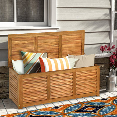 Outdoor 46 Gallon Acacia Wood Storage Deck Box