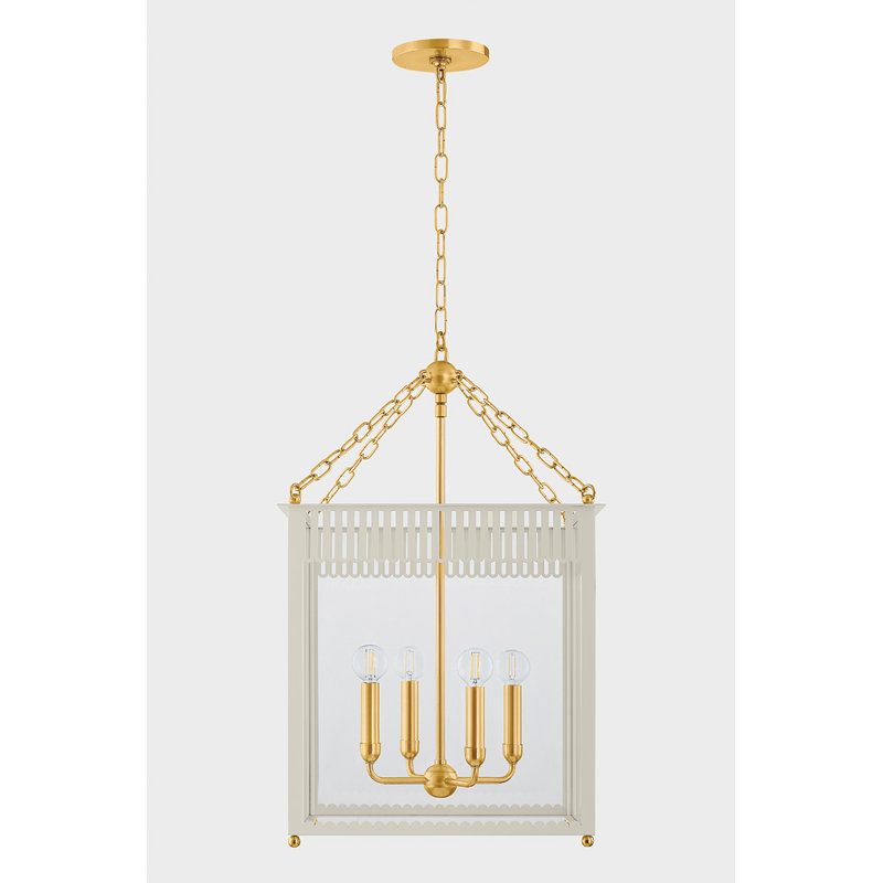 LANTERNE ROSALIE, H 27 po x l 17,25 po x P 17,25 po, Crème, crème