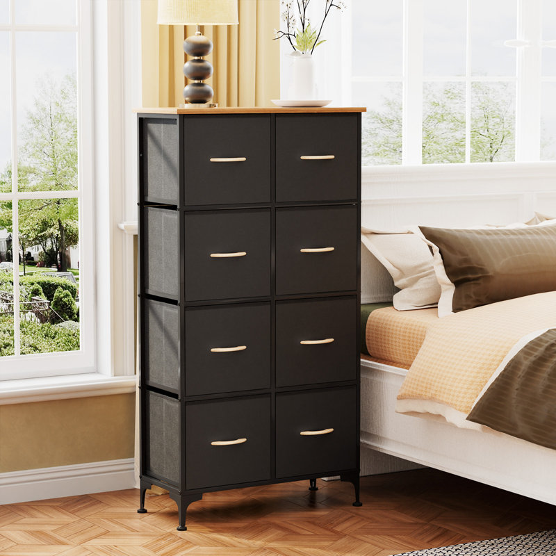 Commode pour chambre d'enfant avec rangement et commode blanche et noire, Noir