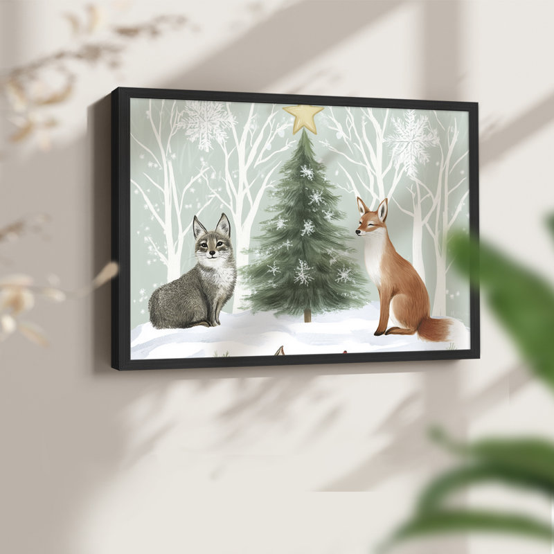 Chirstmas Art-CCIV - Reproduction encadrée - Restickable, H 16 po x l 20 po, Noir, noir, noir, noir