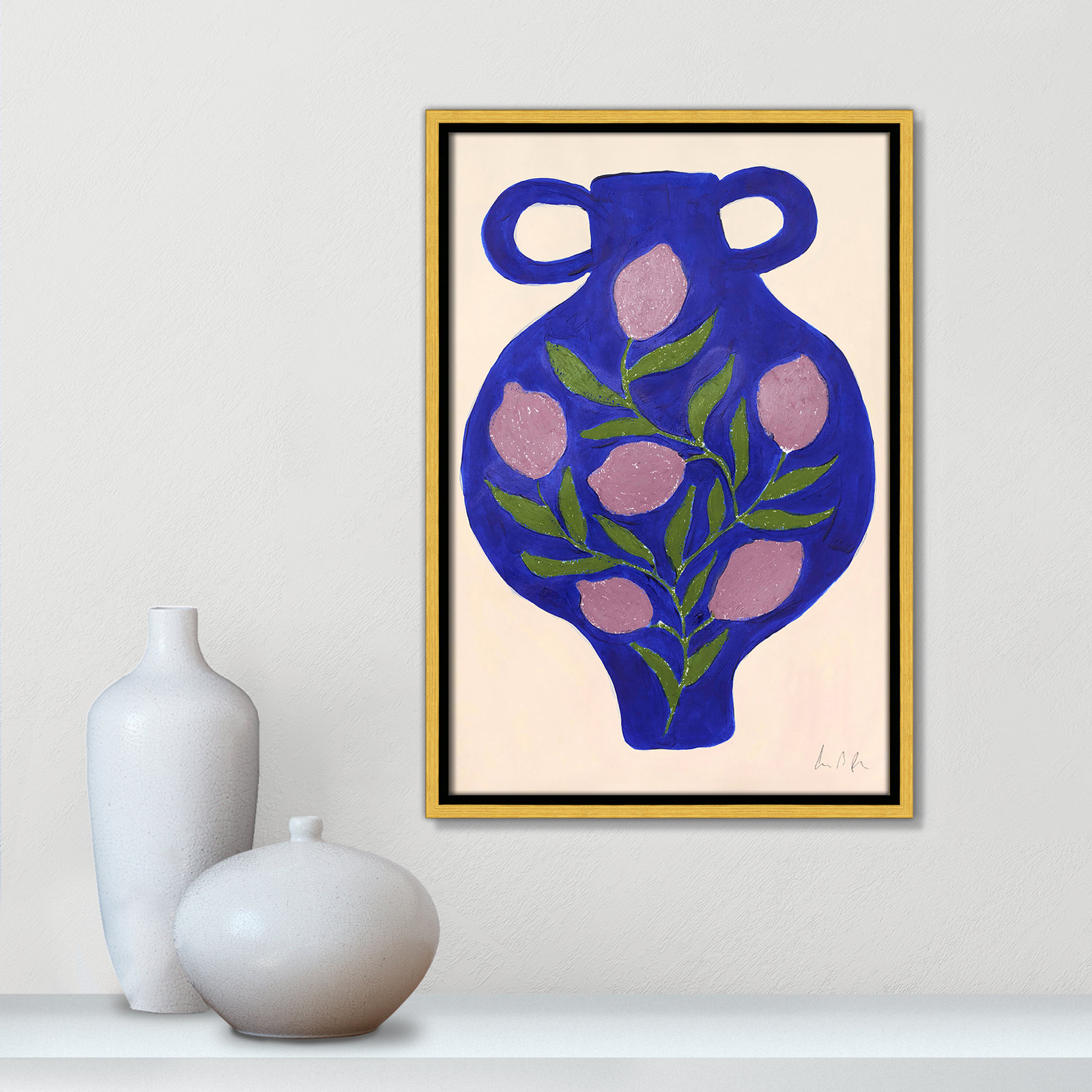 Vase No. 03 Print by Camilla Bergqvist, 19.5" H x 13.5" W, Gold