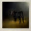 «Black Angus Calf in the Moonlight», reproduction d'art graphique sur toile tendue Vidur-22069445