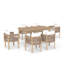 Ensemble repas d'extérieur en bois d'acacia massif 7 pièces