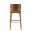 Tabouret de bar d'intérieur en bois, finition noyer, ensemble de 2