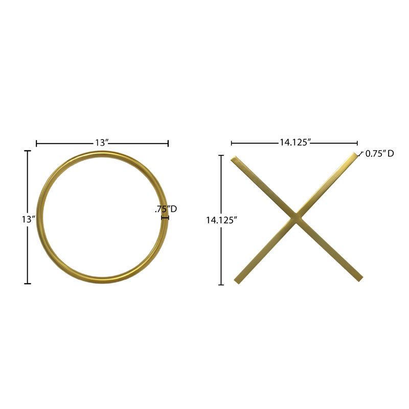 Modern Abstract Wall Decor on Metal, 45.25" H x 45.25" W x 0.75" D, Gold