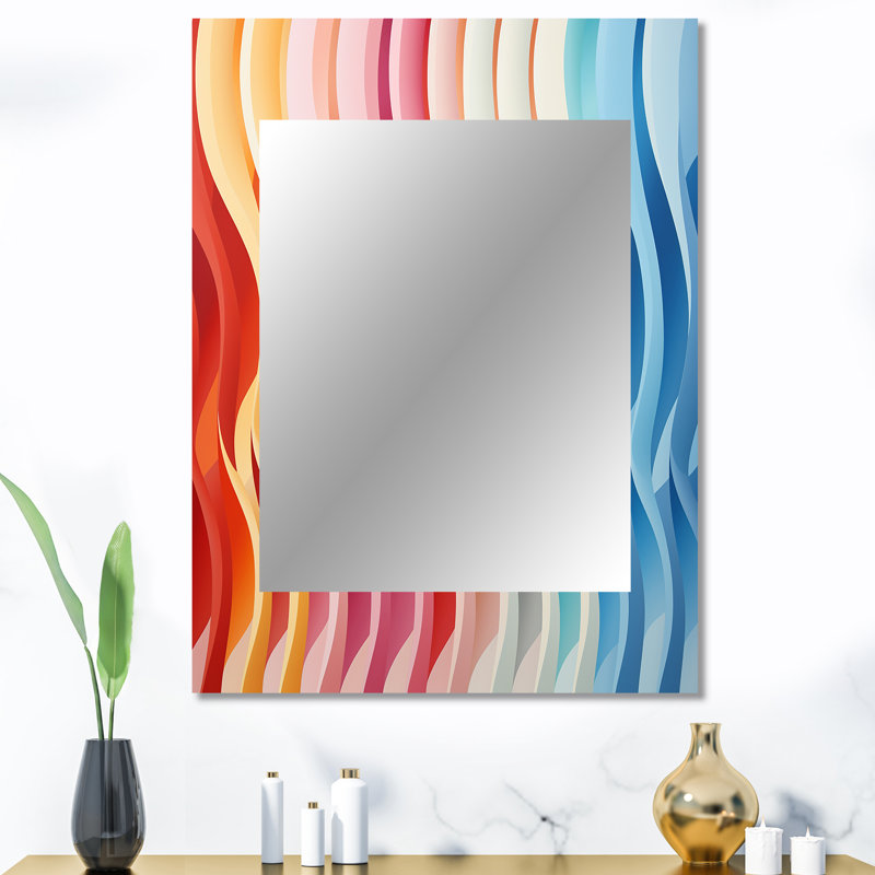 Opt Opt Line Delirum III - Op Art, miroir mural décoratif moderne, impression sur métal, 40 po x 30 po