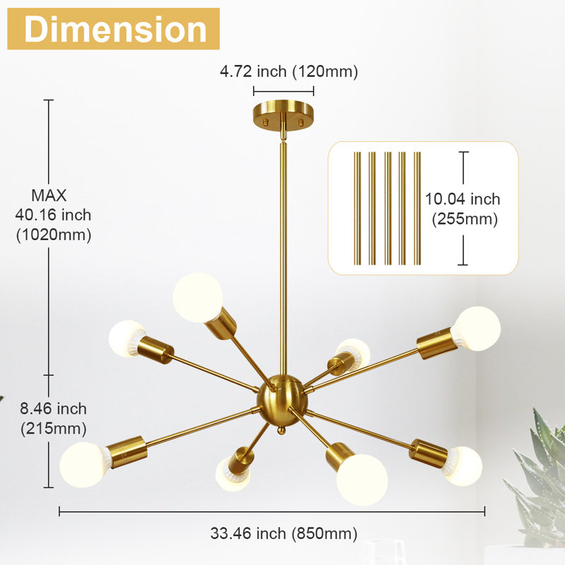 Luminaire suspendu 8 lumières Ahni