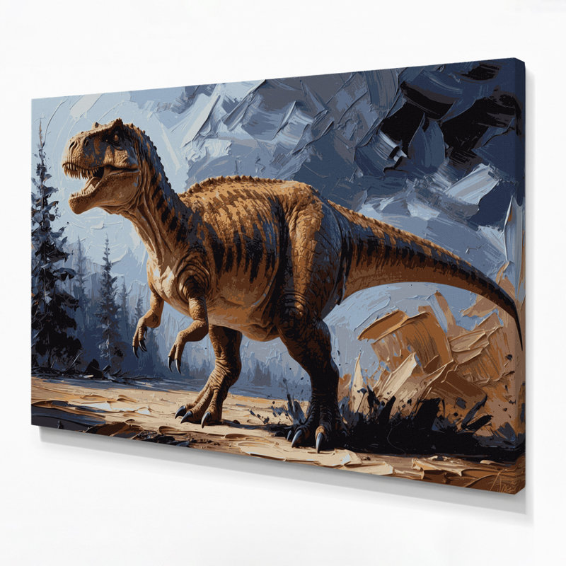 «Dinosaur Edmontosaurus», art mural sur toile noire, H 8 po x l 10 po