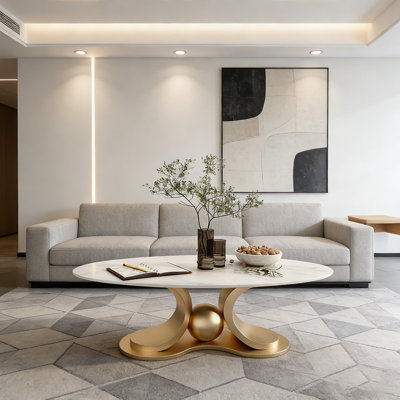 Modern Fashion Home Oval Slate Coffee Table