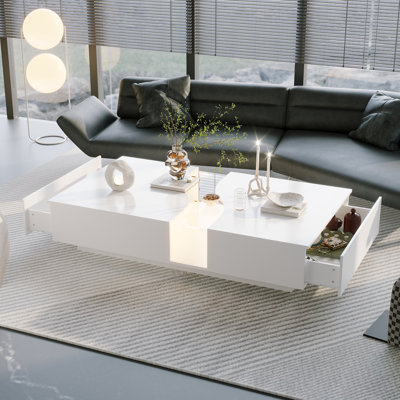 Modern Coffee Table With Illuminated Glass Top