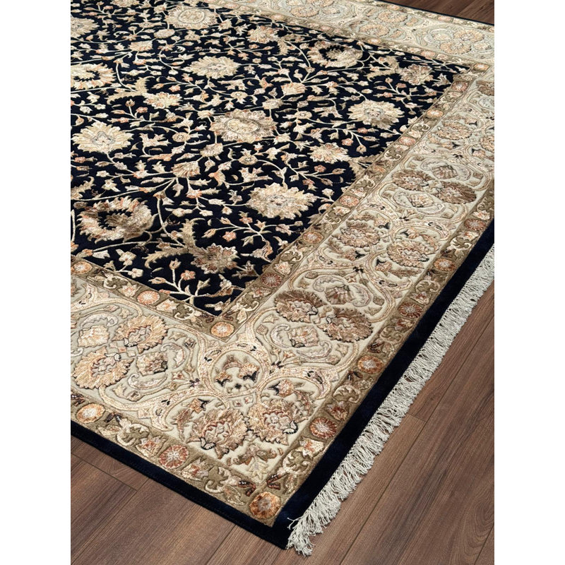 Tapis noir en laine noué à la main Original Original