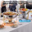 Gold Stainless Steel Chafing Dish Set – 5QT Round Buffet Food Warmer with Transparent Lids, Fuel Holders – Professional Catering Cookware for Banquets, Parties, Weddings – 2 Pack