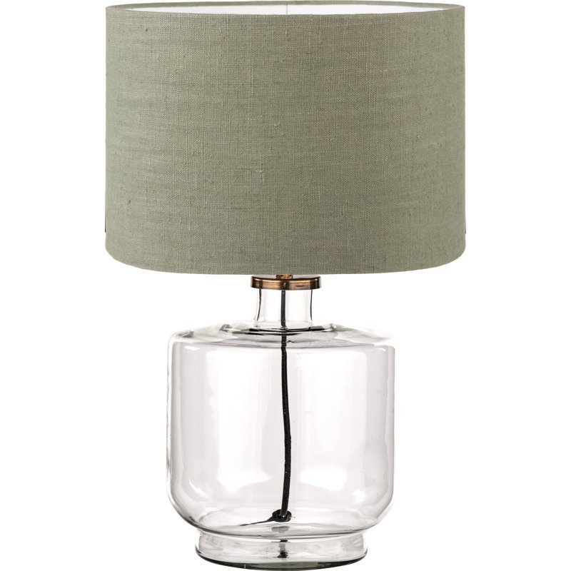 Bhakti Glass Table Lamp, Green, 19.68" H x 11.81" W x 11.81" D, Linen