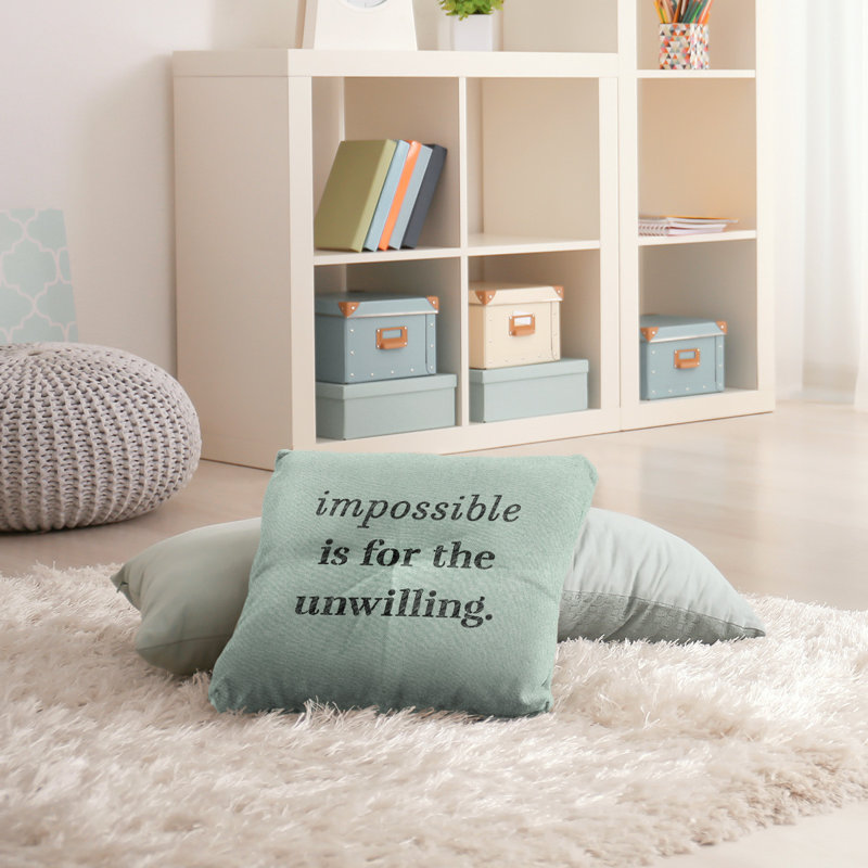 Reversible Throw Pillow, 26" x 26", Green/Black