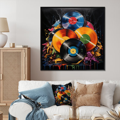 Coloré disques vinyle Melody I - Art mural disques vinyle