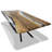 Walnut Metal Base Dining Table-877606557