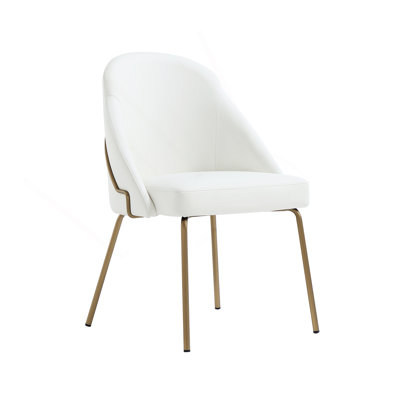 Dining Chair In White And Gold