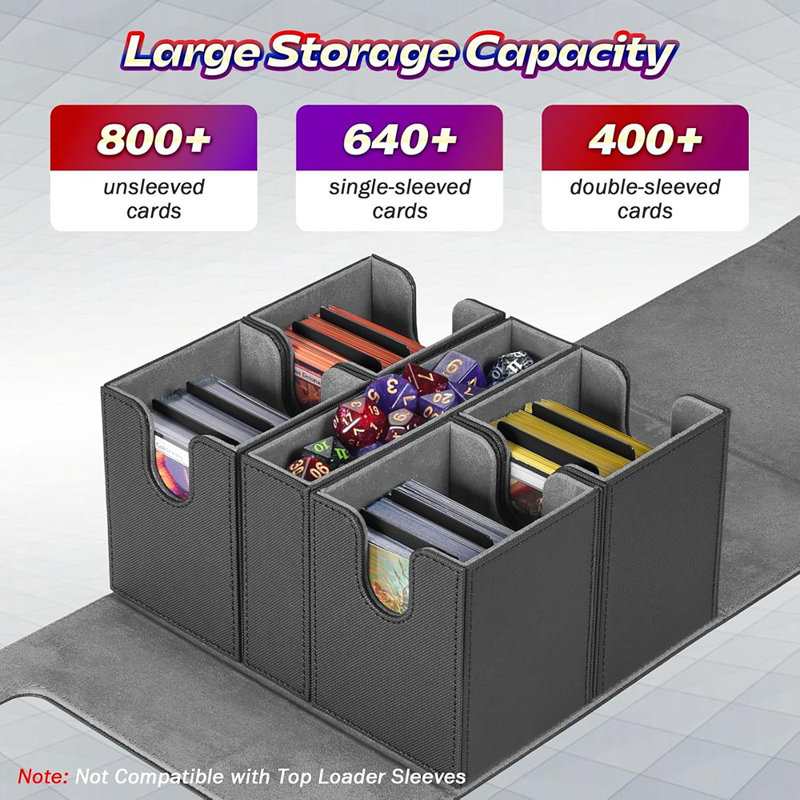 Deck Box With Dice Tray, 5 In 1 Commander Deck Box Fits 840+...