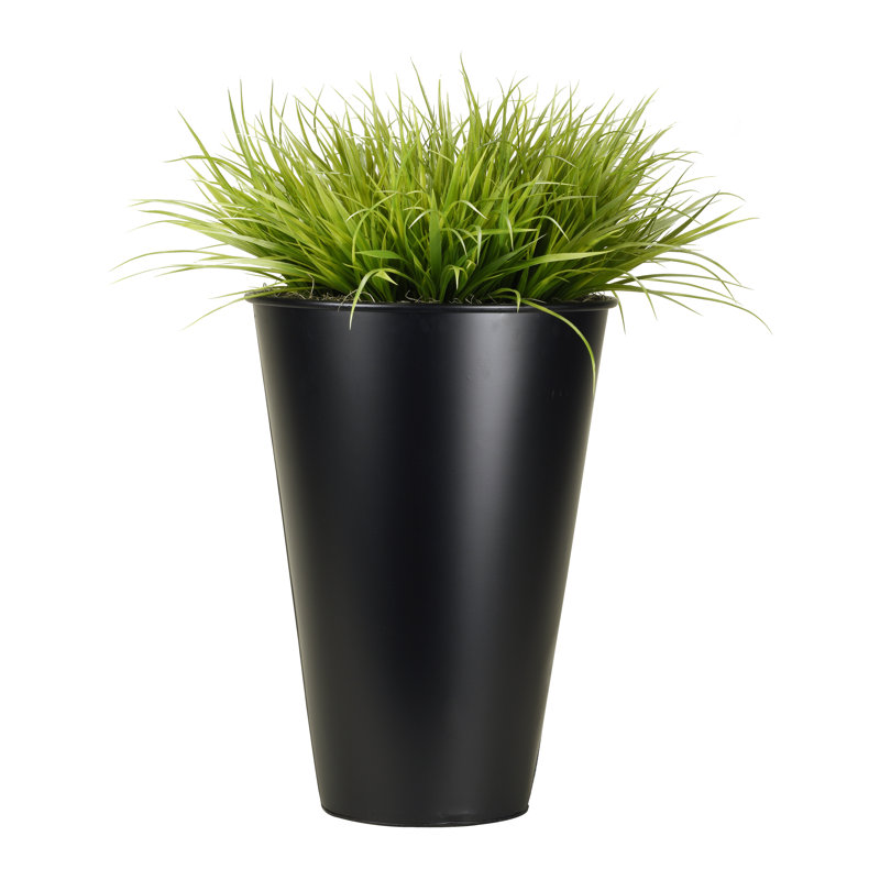 Faux Foliage Grass in Metal Planter, 36" H x 26" W x 26" D
