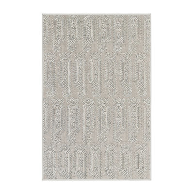 Tapis géométrique gris clair