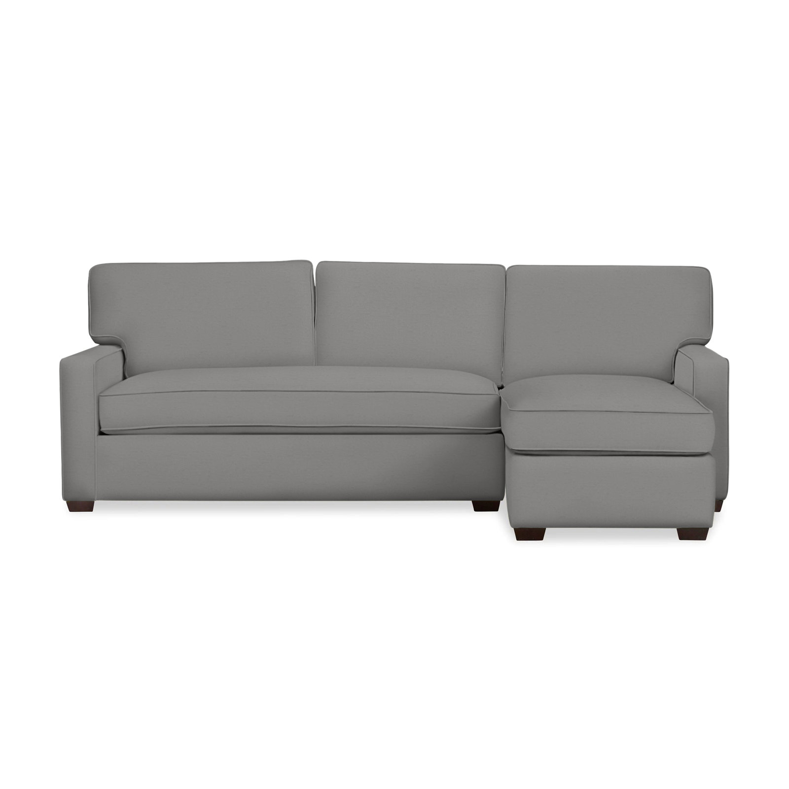 Taylor Upholstered Chaise L-Sectional, Right Hand Facing, Bayou Light Gray Canvas
