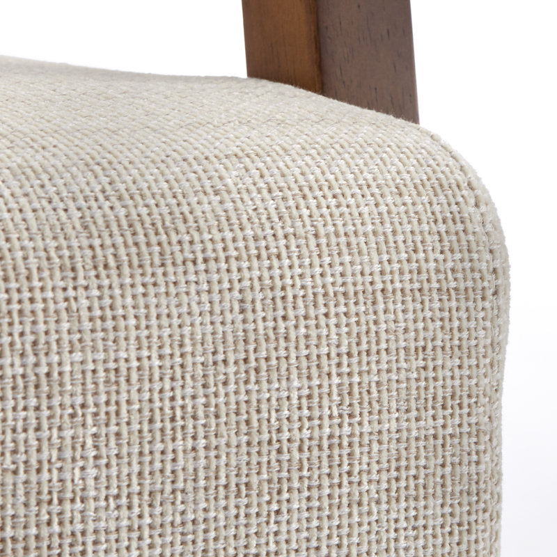 Chaise d'appoint en canne et bois massif Shonda, Noyer