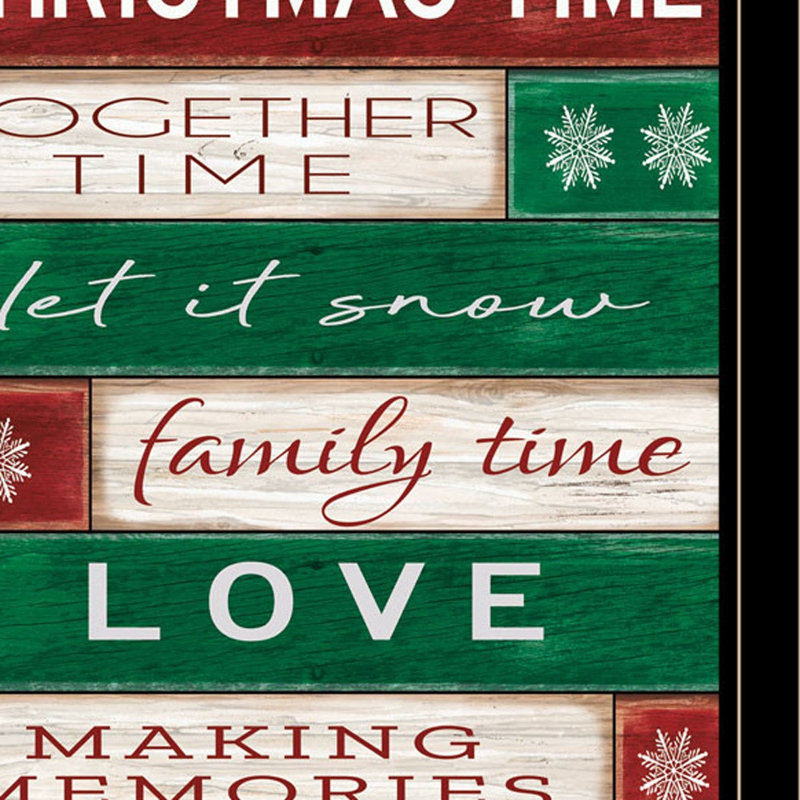 «Christmas Time», art mural noir encadré