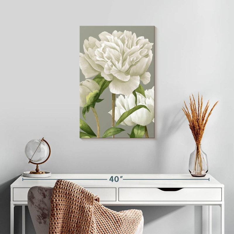 Harnek White Peonies II, 24" H x 16" W