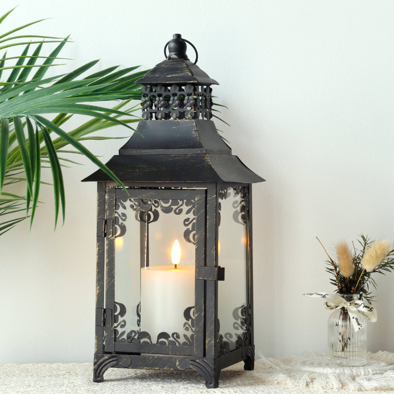 Lanterne décorative de table 14,5 po, Noir