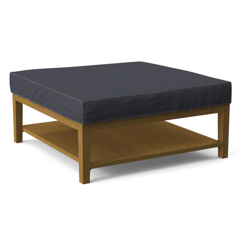 Hammond Square Ottoman, Stone Crypton Performance; 0884-83, Honey Finish