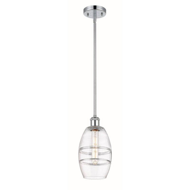 Luminaire suspendu à 1 tige Ballston Bettylou-516-G557, H 8,13 po x l 5,88 po x P 5,88 po, Transparent, Chrome poli